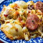 Kielbasa, Pierogi & Fried Cabbage