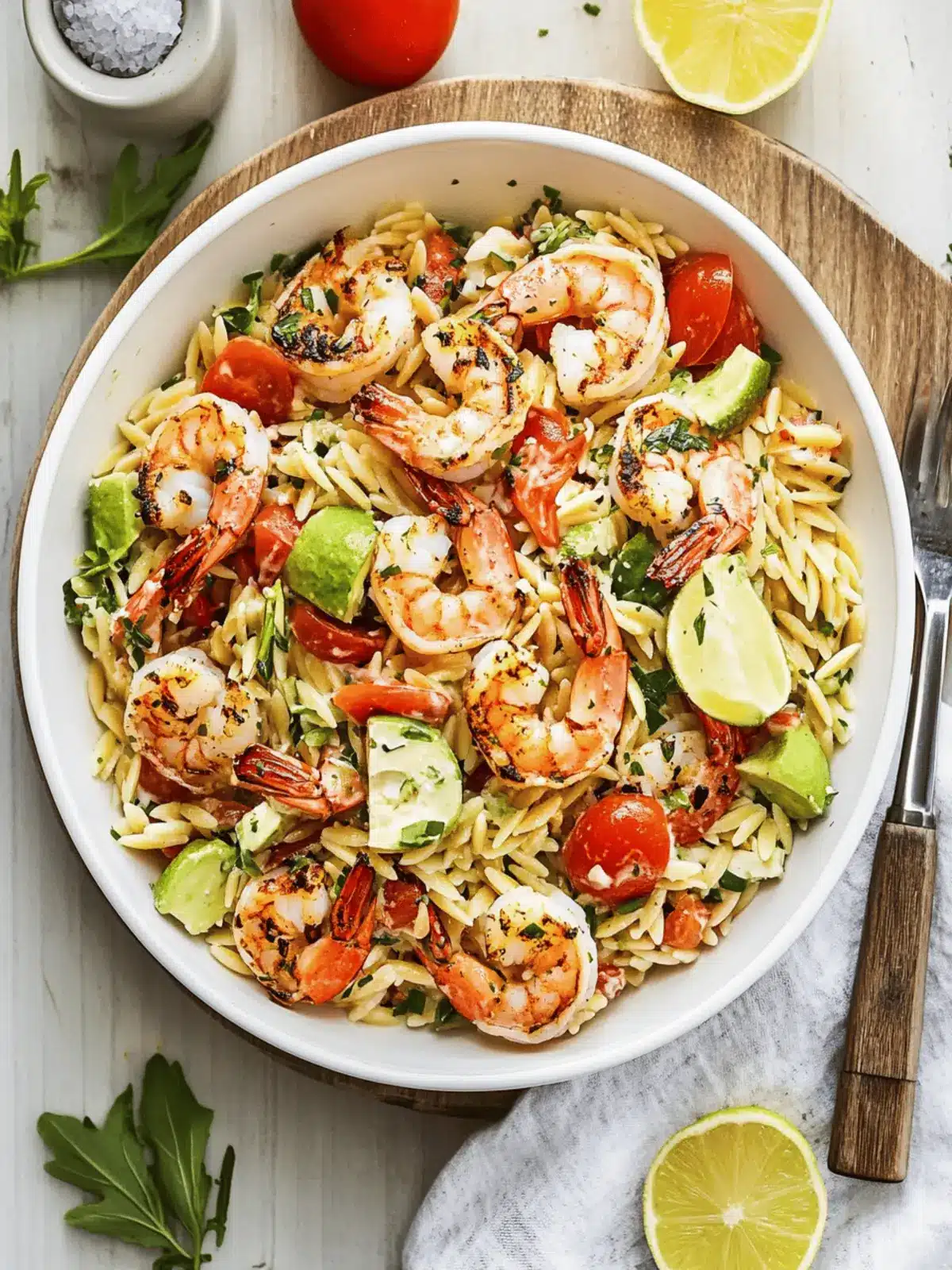 Grilled Shrimp Orzo Pasta Salad