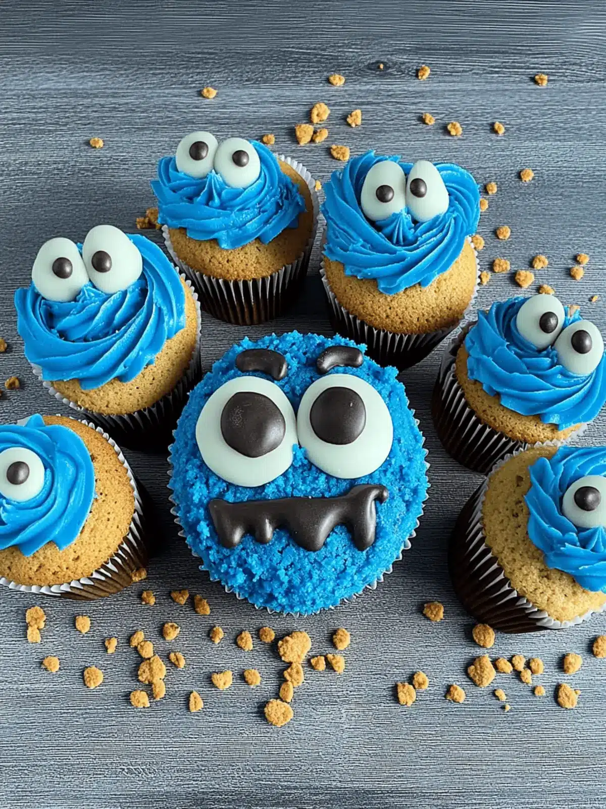 Cookie Monster Cupcakes