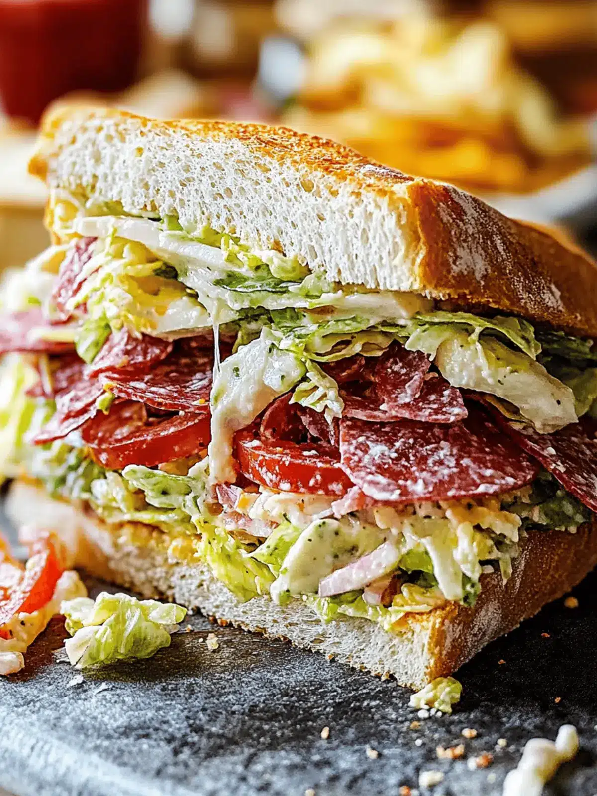 Italian Grinder Salad Sandwich