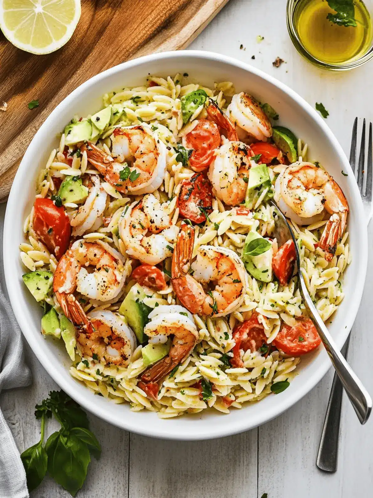 Grilled Shrimp Orzo Pasta Salad