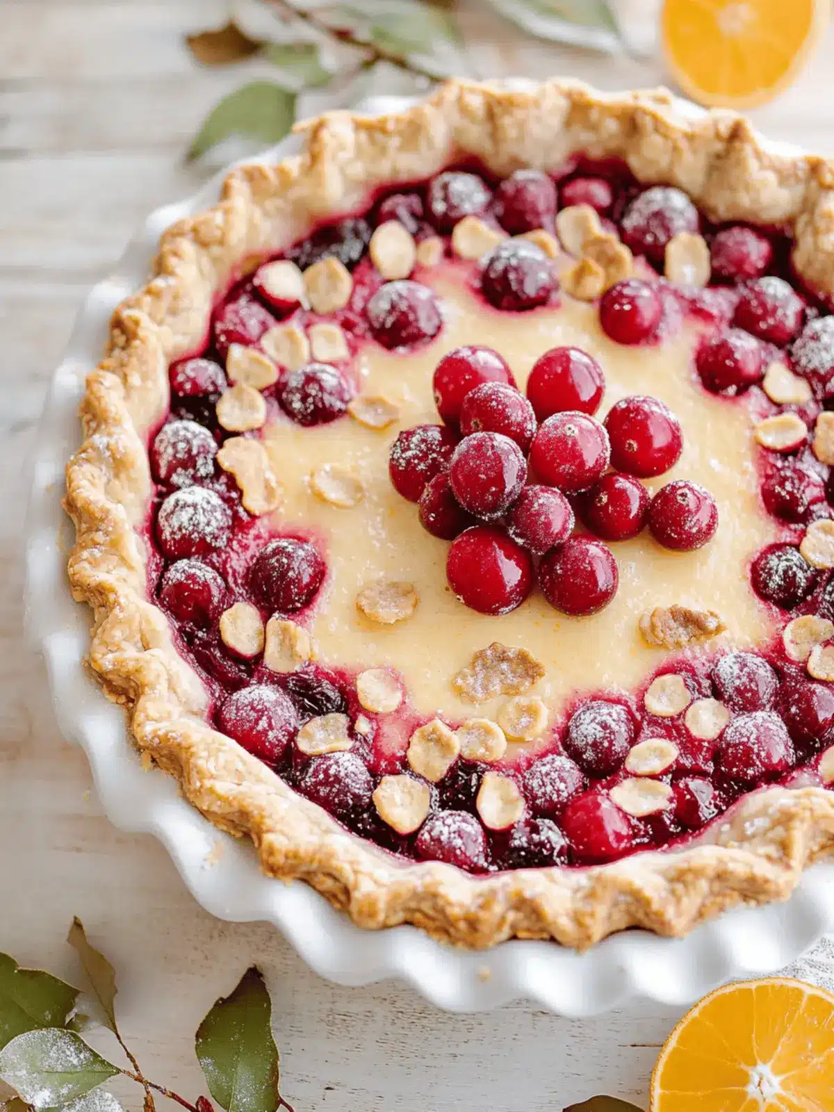 Cranberry Orange Custard Pie