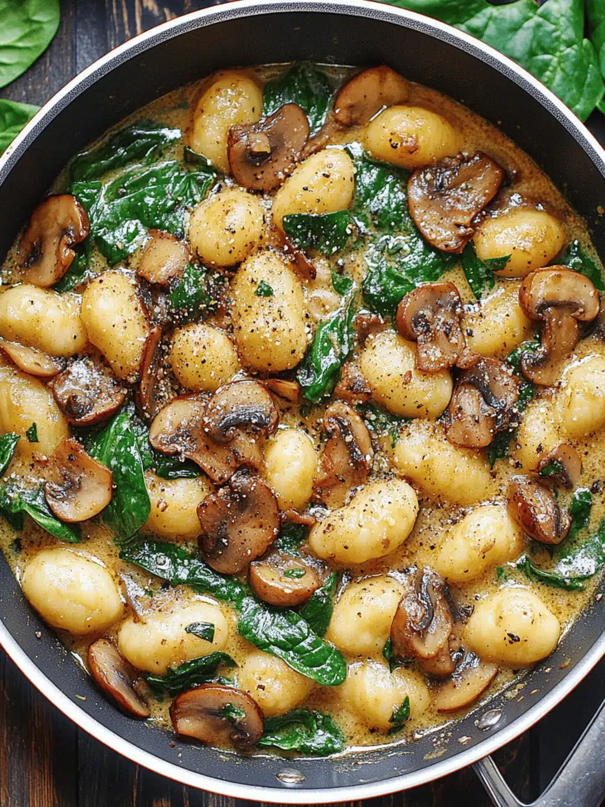 Spinach and Mushroom Gnocchi