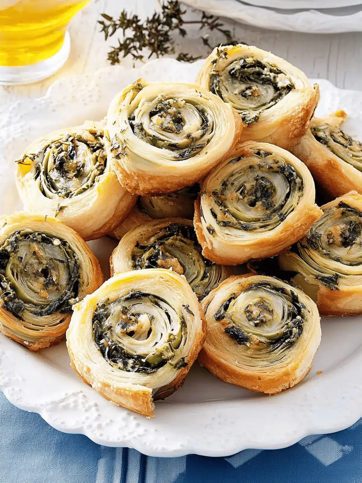 Artichoke-Spinach Pinwheels