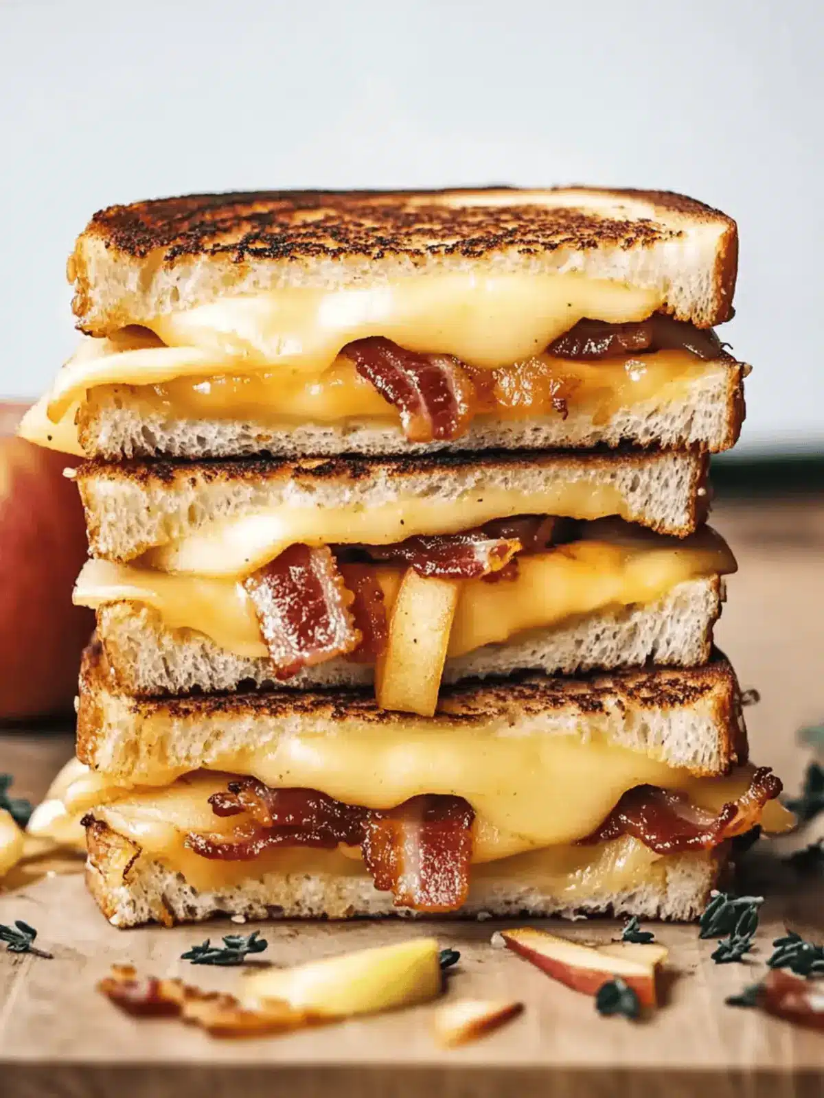 Apple Bacon and Cheddar Grilled Cheese