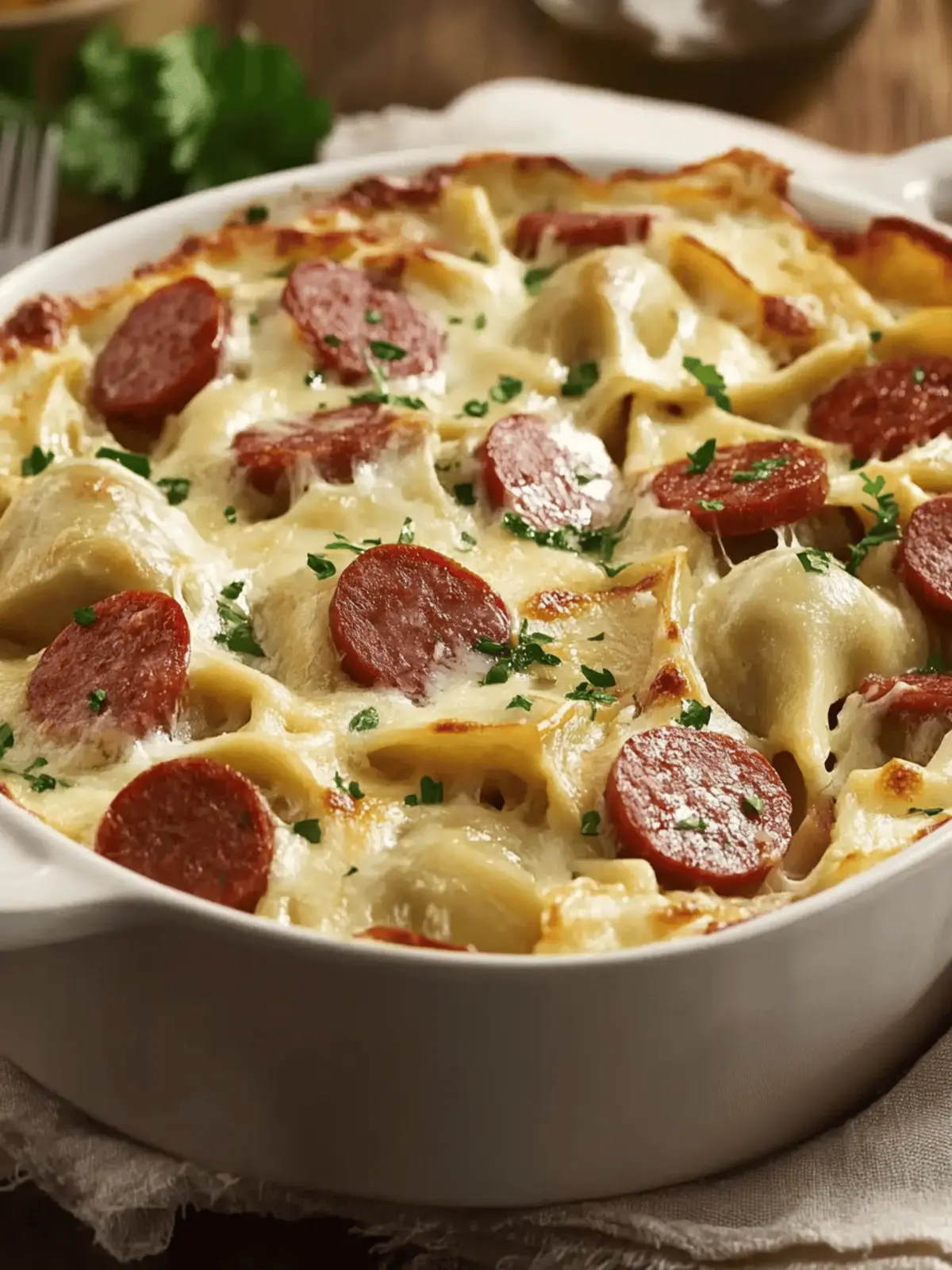 Kielbasa and Pierogi Bake
