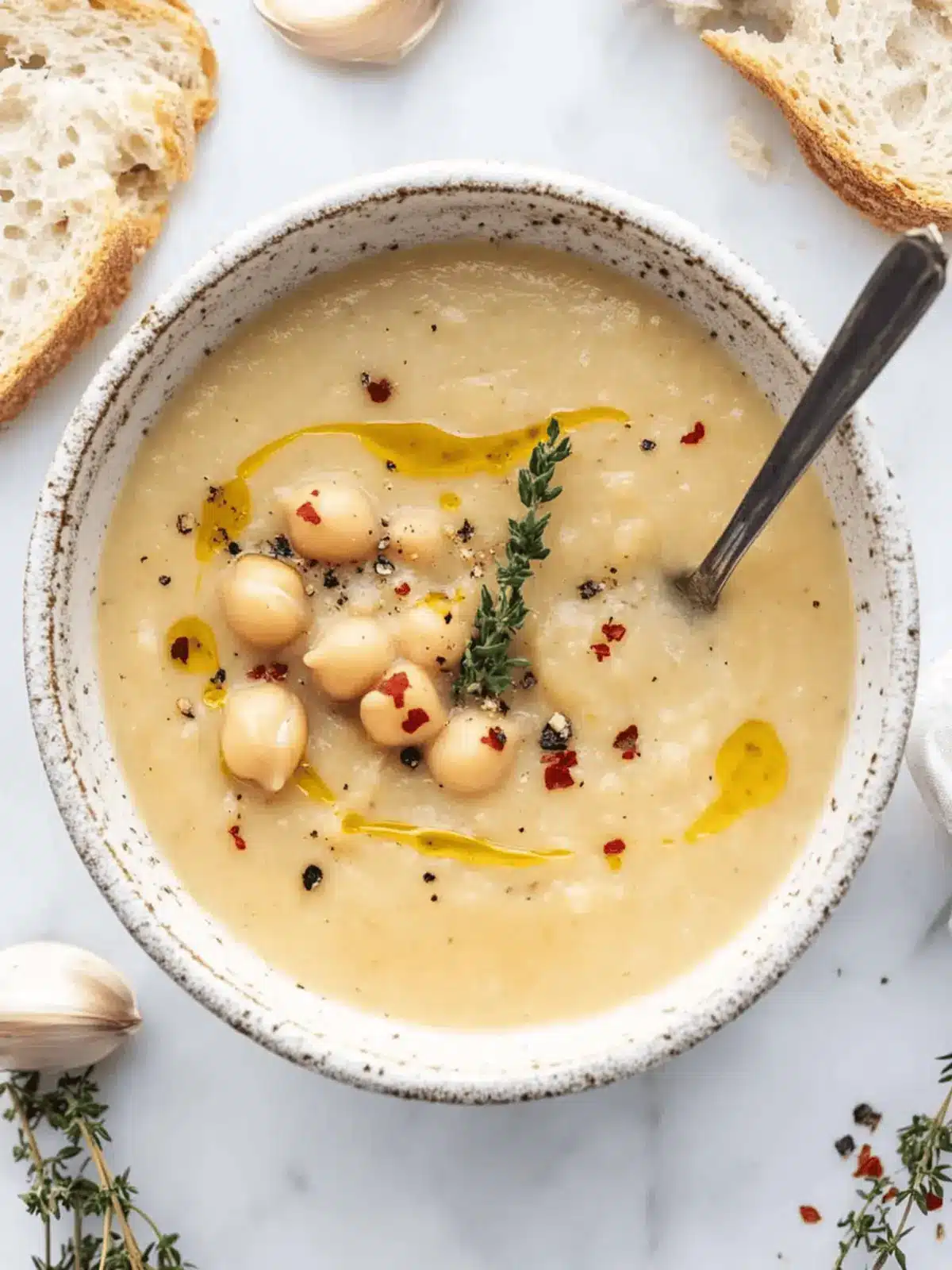 Vegan Garlic Chickpea Soup