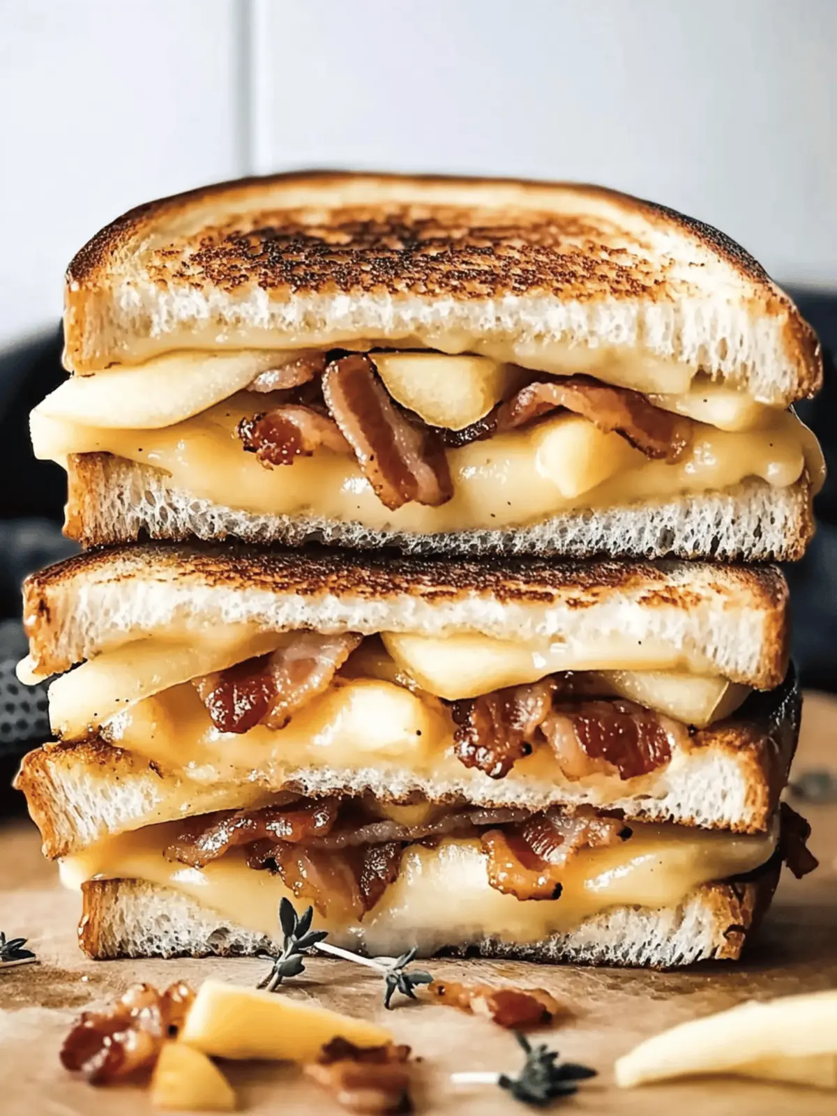 Apple Bacon and Cheddar Grilled Cheese