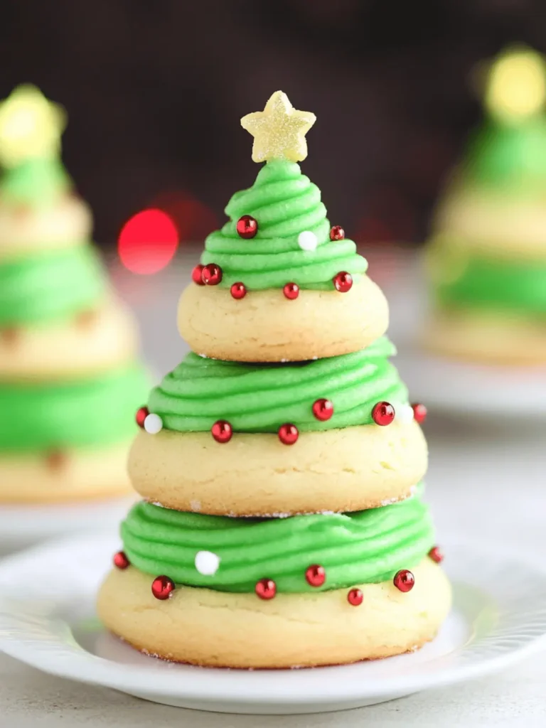 Christmas Tree Cookie Stacks