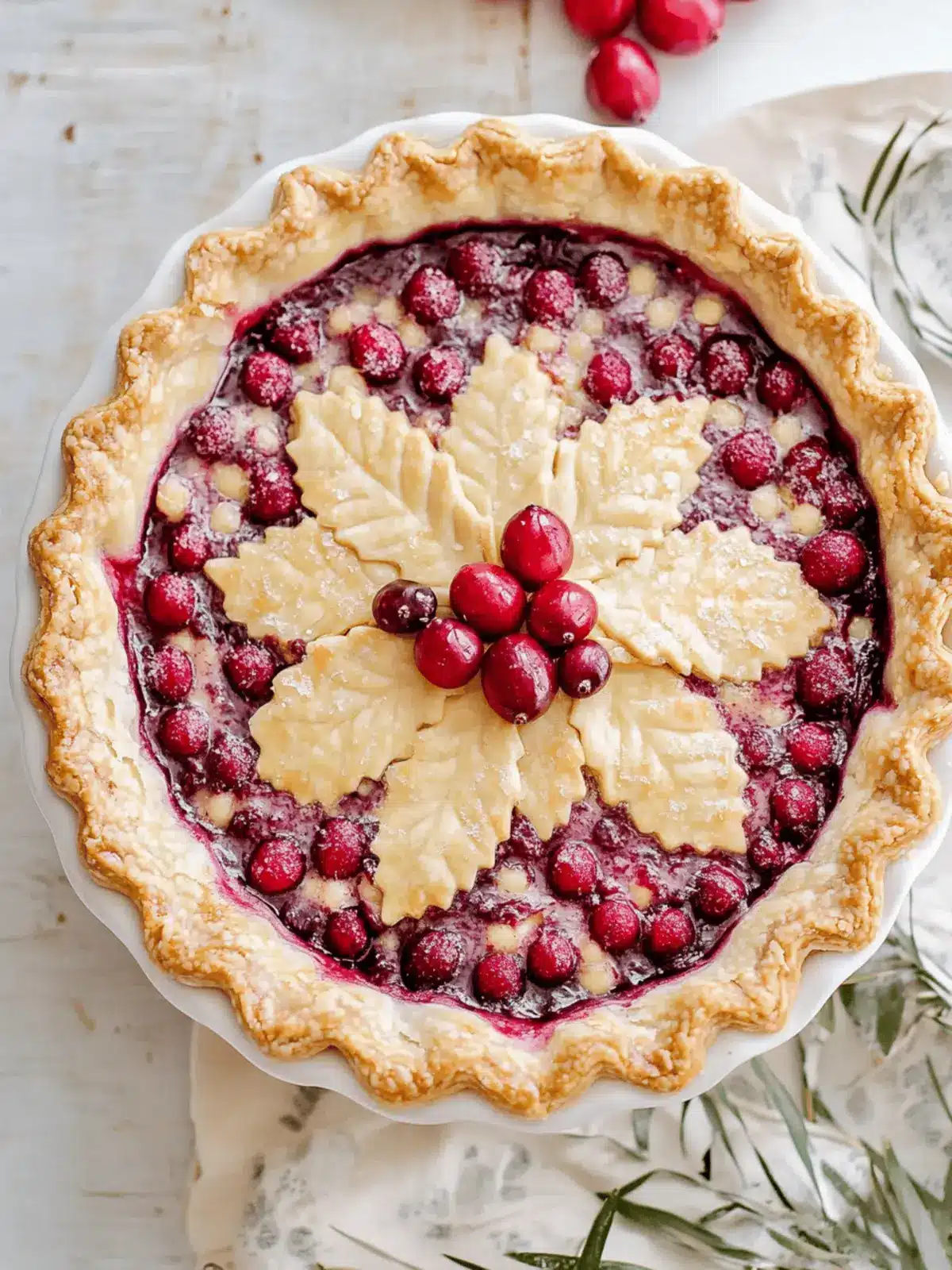 Cranberry Orange Custard Pie