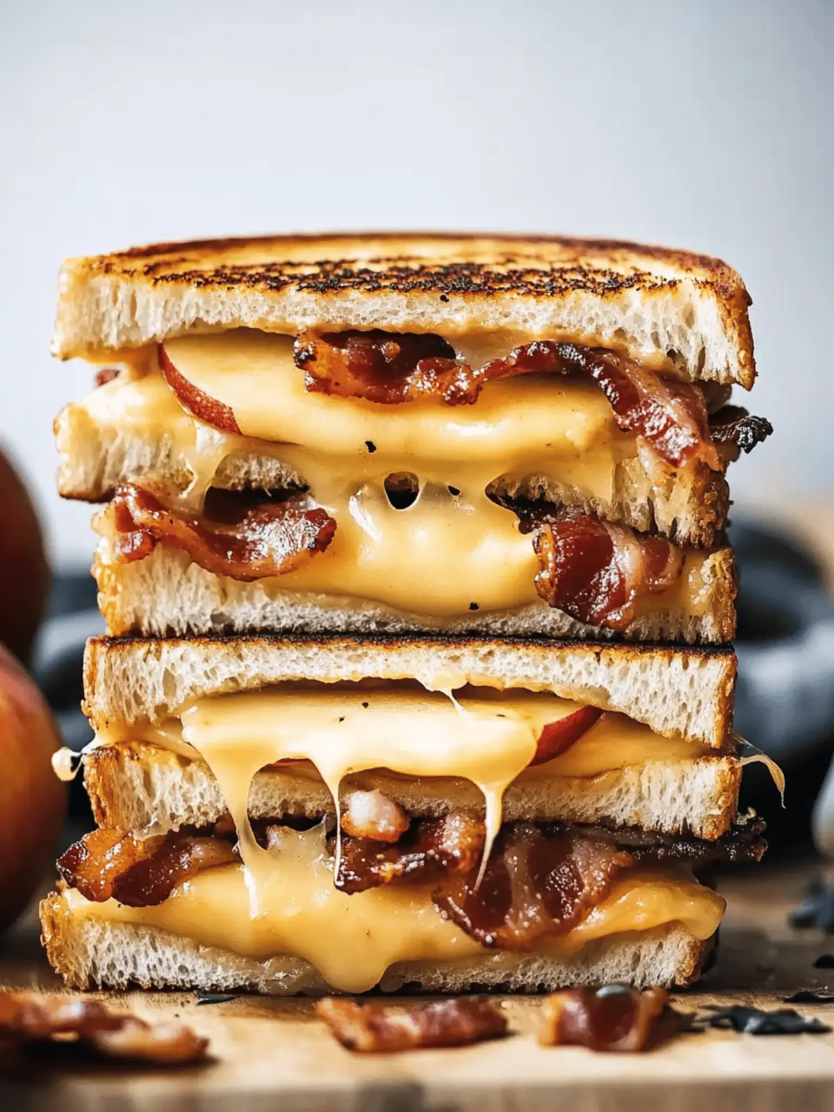 Apple Bacon and Cheddar Grilled Cheese