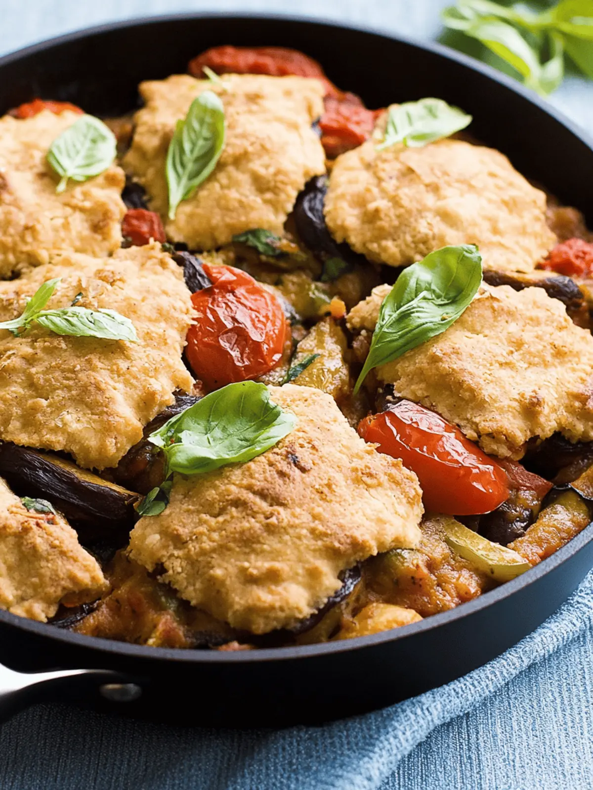 Delicious Skillet Ratatouille Cobbler for Summer Flavor Bliss 2 Skillet Ratatouille Cobbler
