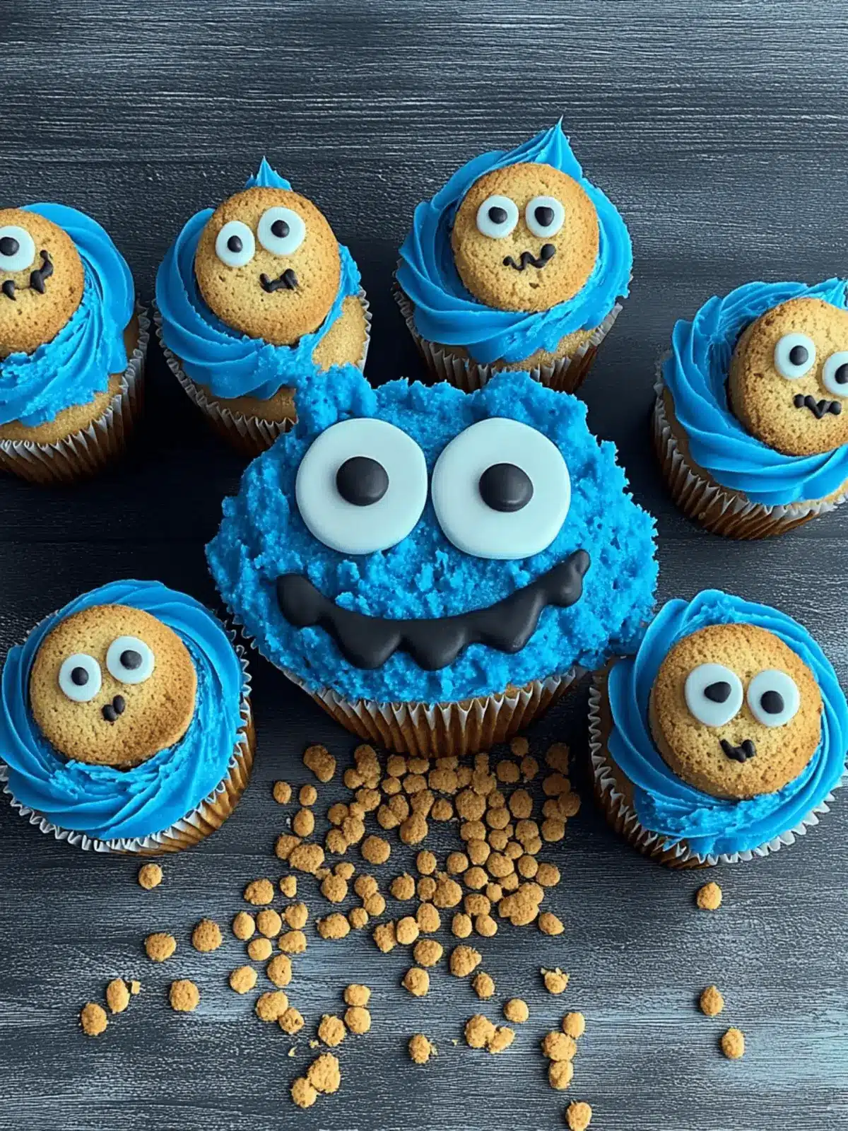 Cookie Monster Cupcakes