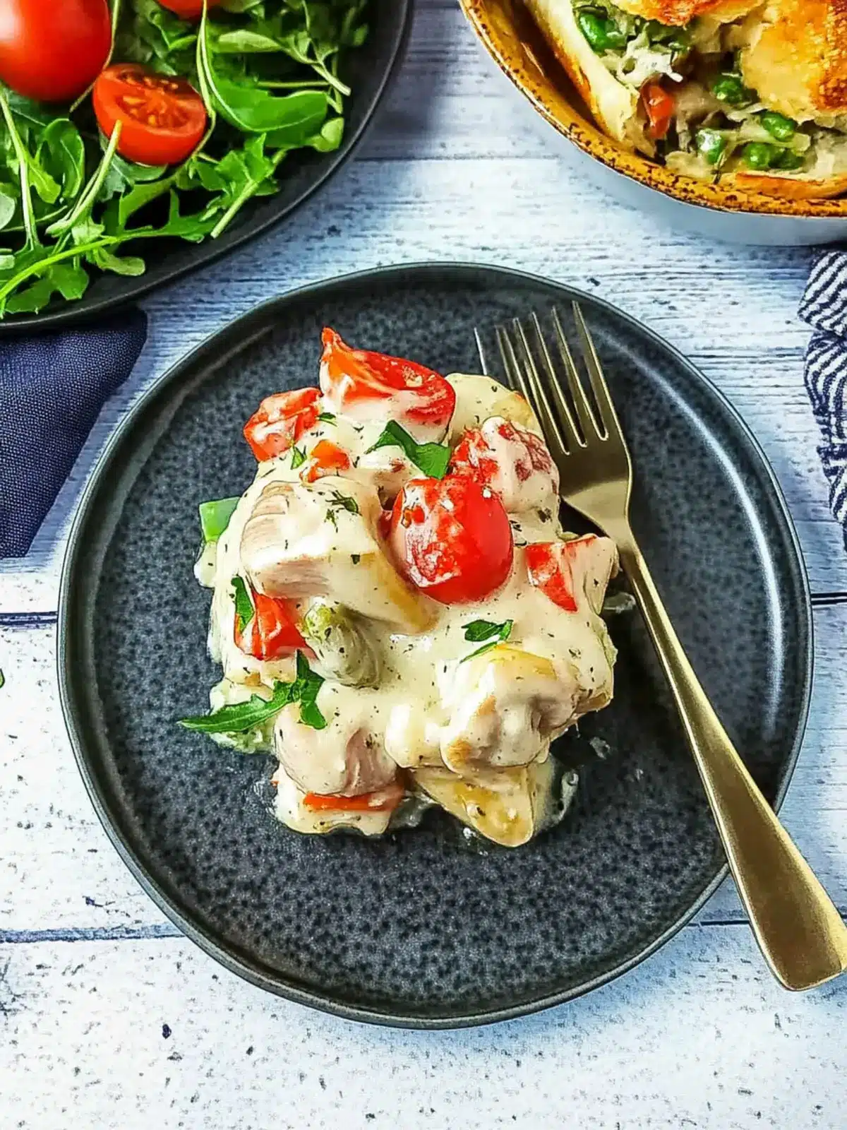 Creamy Turkey à la King in Flaky Puff Pastry Shells 4 Turkey à la King