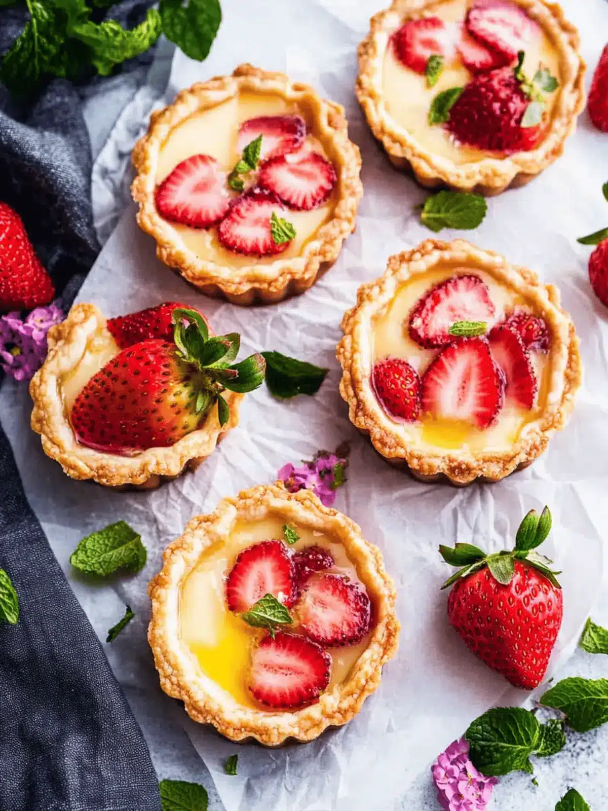 Delightful Strawberry Honey Custard Tarts for Spring Bliss 3 Strawberry Honey Custard Tarts