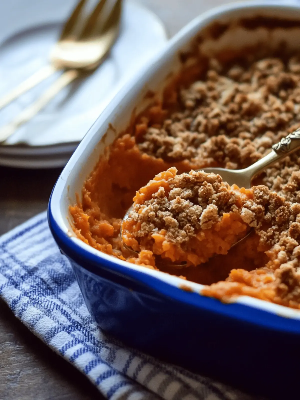 Buttery Sweet Potato Casserole with Crunchy Nut Topping 3 Buttery Sweet Potato Casserole