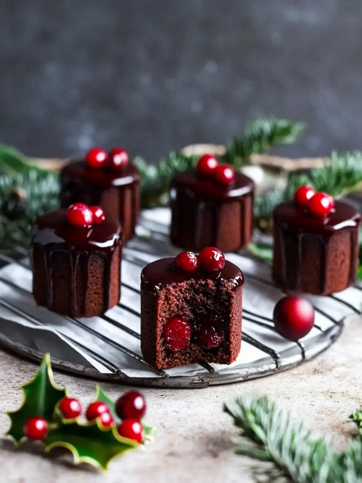 Chocolate Cranberry Christmas Mini Cakes You’ll Crave this Holiday 4 Chocolate Cranberry Christmas Mini Cakes