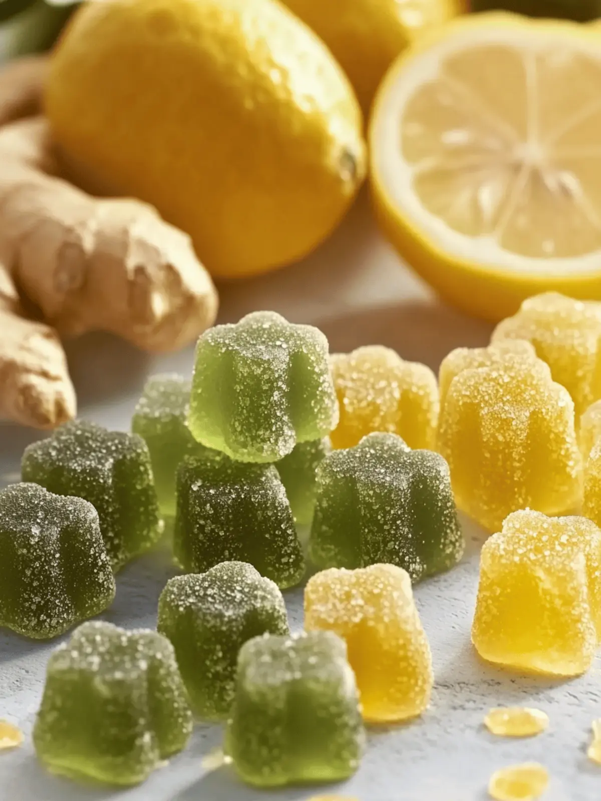 Boost Immunity with Homemade Green Tea, Lemon & Ginger Gummies 5 Green Tea, Lemon & Ginger Gummies