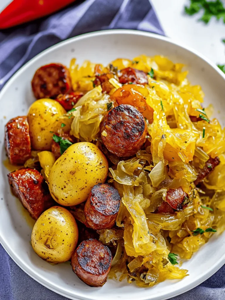 Polish Sausage, Sauerkraut And Potatoes