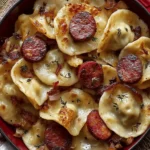 Savory Pierogies and Kielbasa with Caramelized Onions 7 Pierogies and Kielbasa