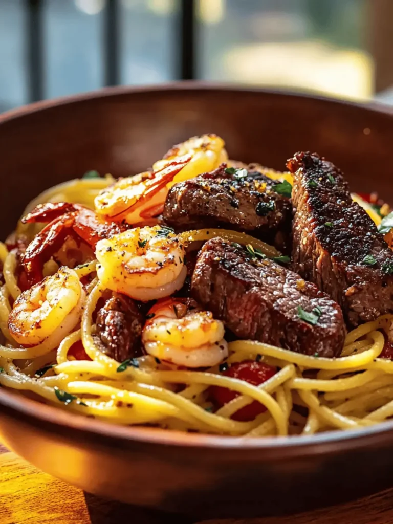 Calabrian Steak and Shrimp Bucatini
