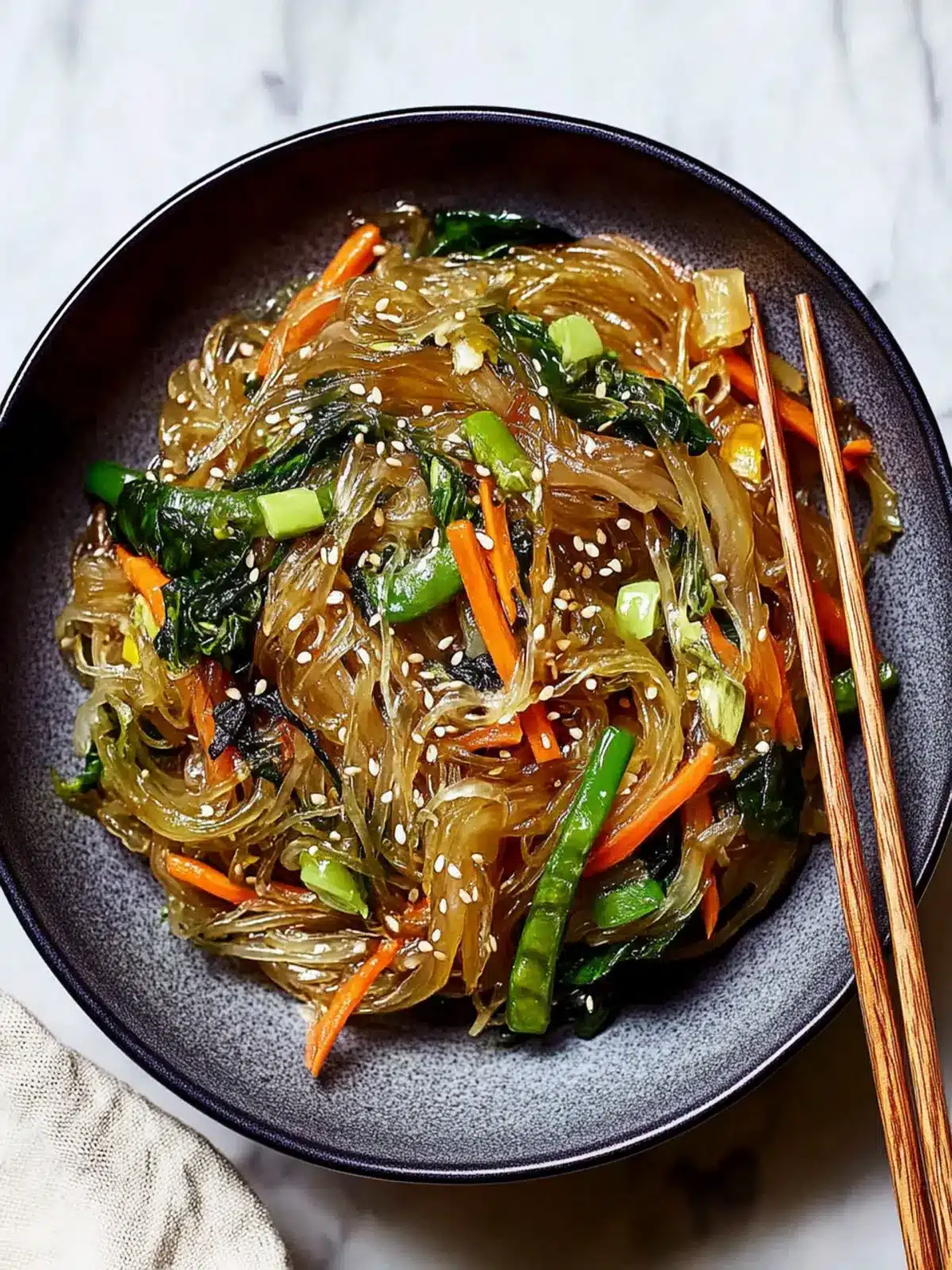 Savory Japchae: Feel-Good Stir-Fry with Tender Beef Delight 5 Japchae