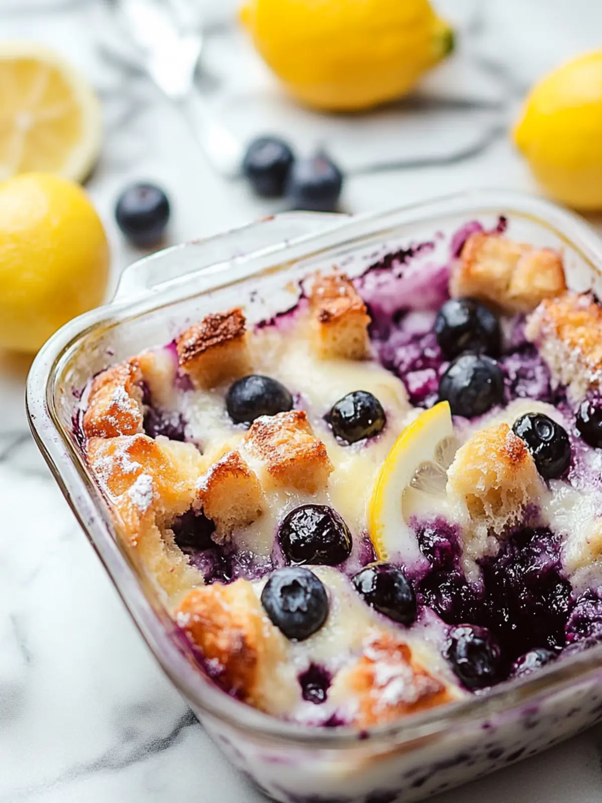 Lemon Blueberry Bread Pudding: A Bright Brunch Delight 2 Lemon Blueberry Bread Pudding