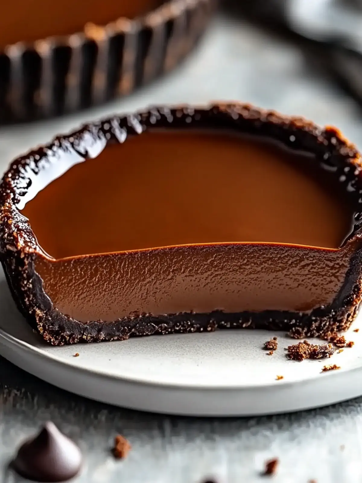 Indulge in Rich French Chocolate Flan with Tart Base 3 French Chocolate Flan