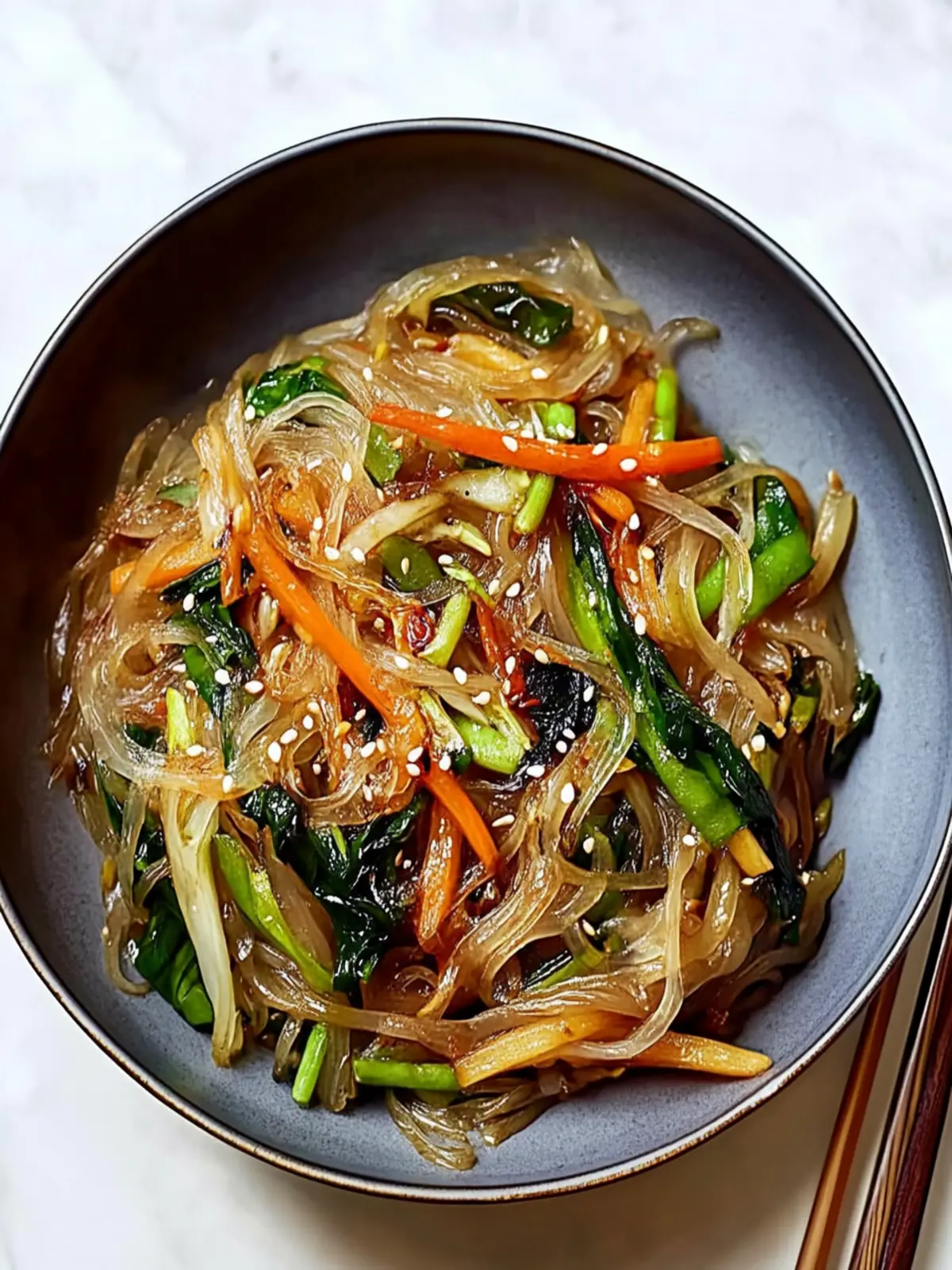 Savory Japchae: Feel-Good Stir-Fry with Tender Beef Delight 2 Japchae