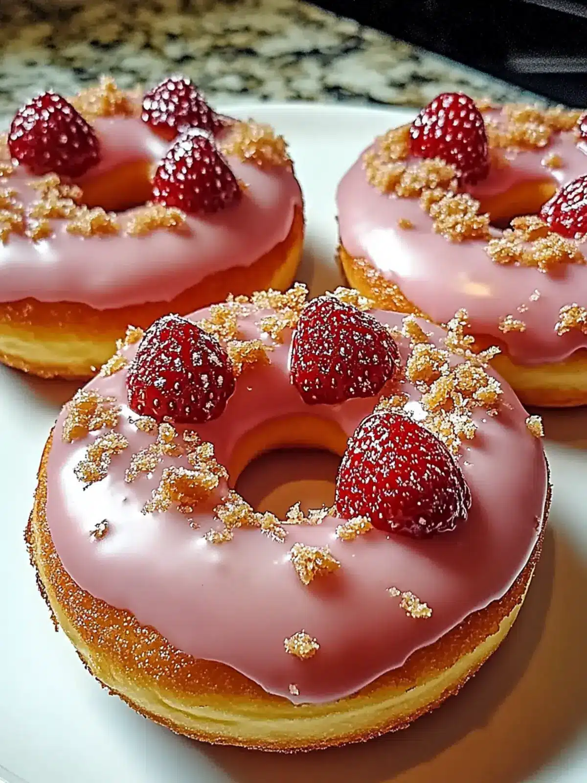 Glazed Strawberry Crunch Donuts You Can't Resist Baking Today 4 Glazed Strawberry Crunch Donuts