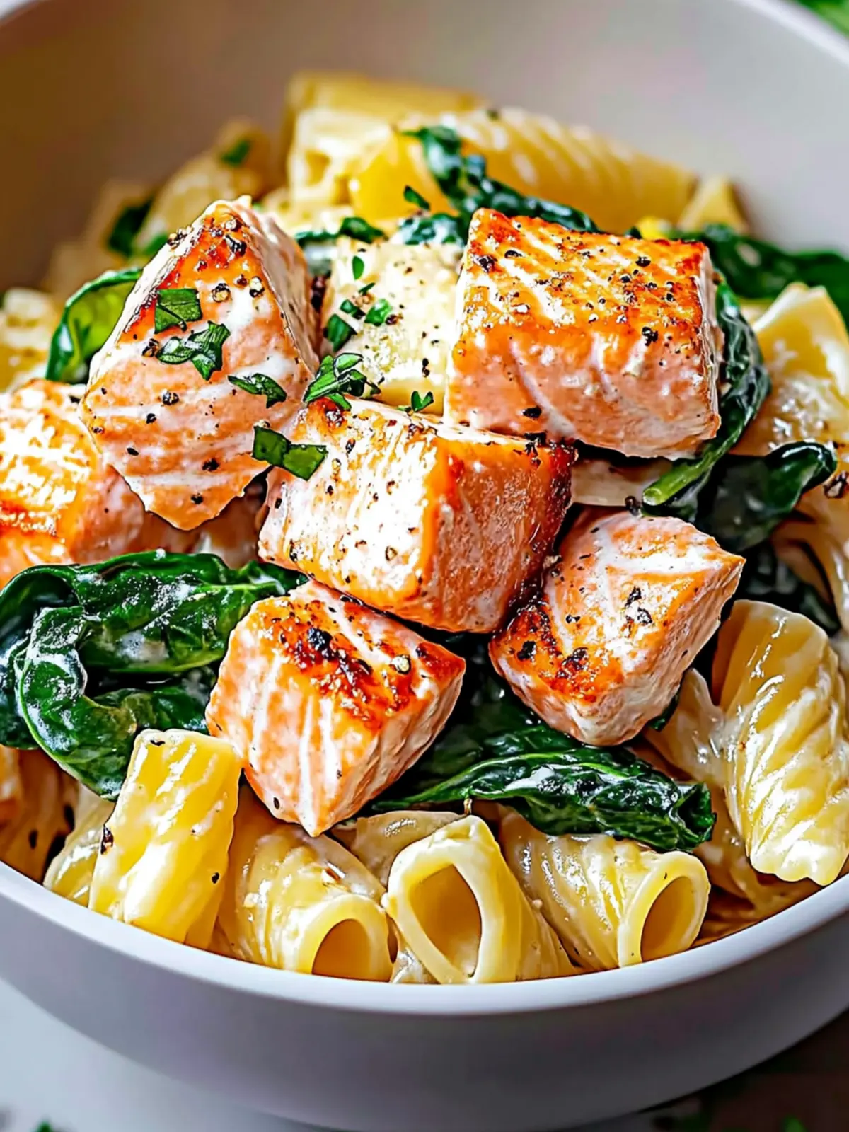 Delicious Salmon Spinach Pasta in Under 30 Minutes 2 Salmon Spinach Pasta
