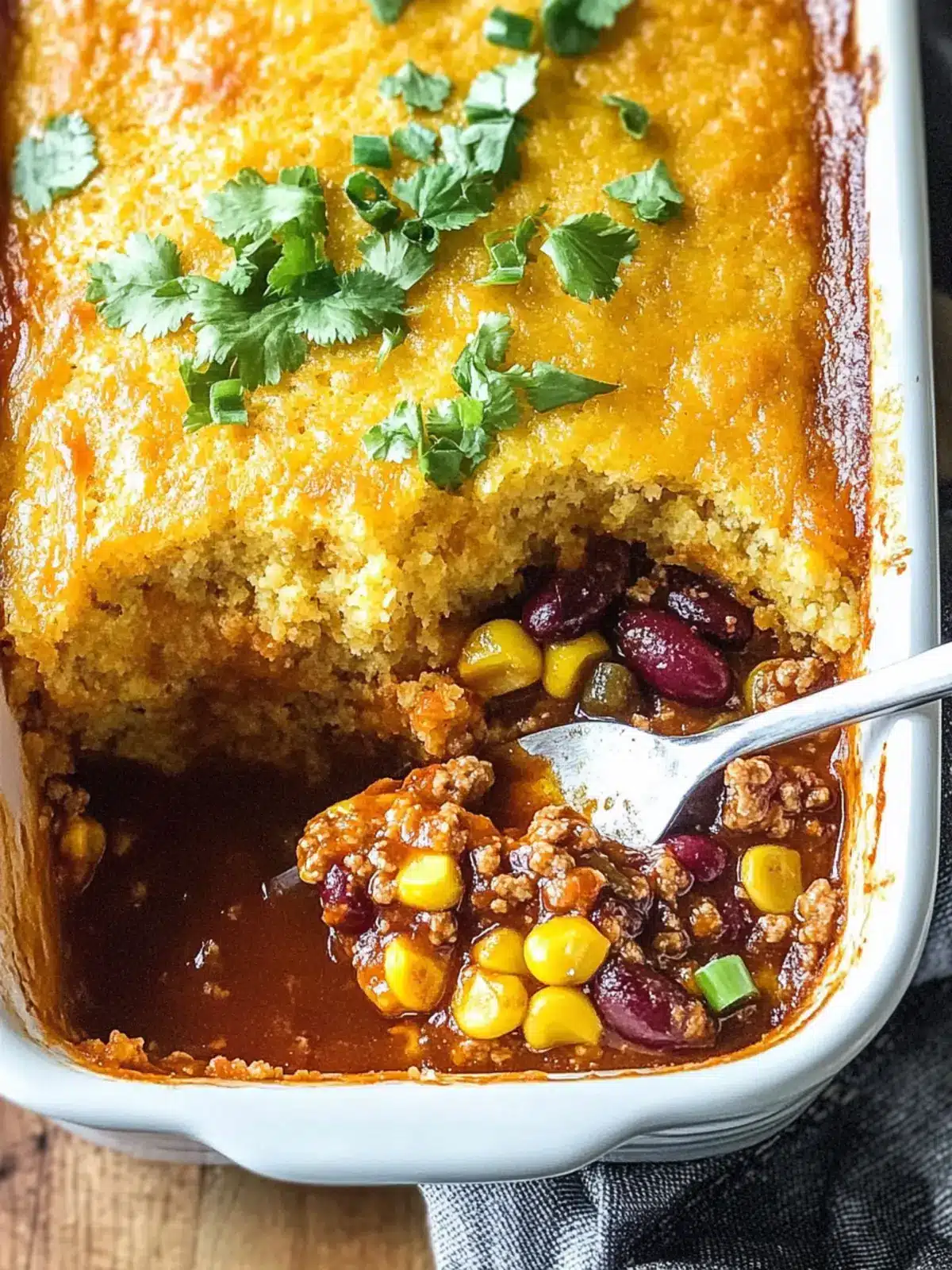 Cozy Up with Chili Cornbread Casserole Delight 2 Chili Cornbread Casserole