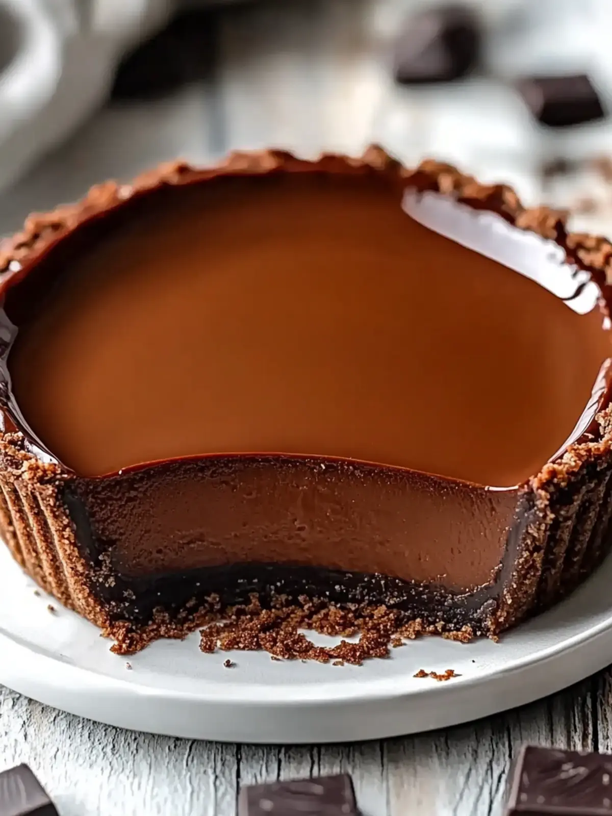Indulge in Rich French Chocolate Flan with Tart Base 2 French Chocolate Flan
