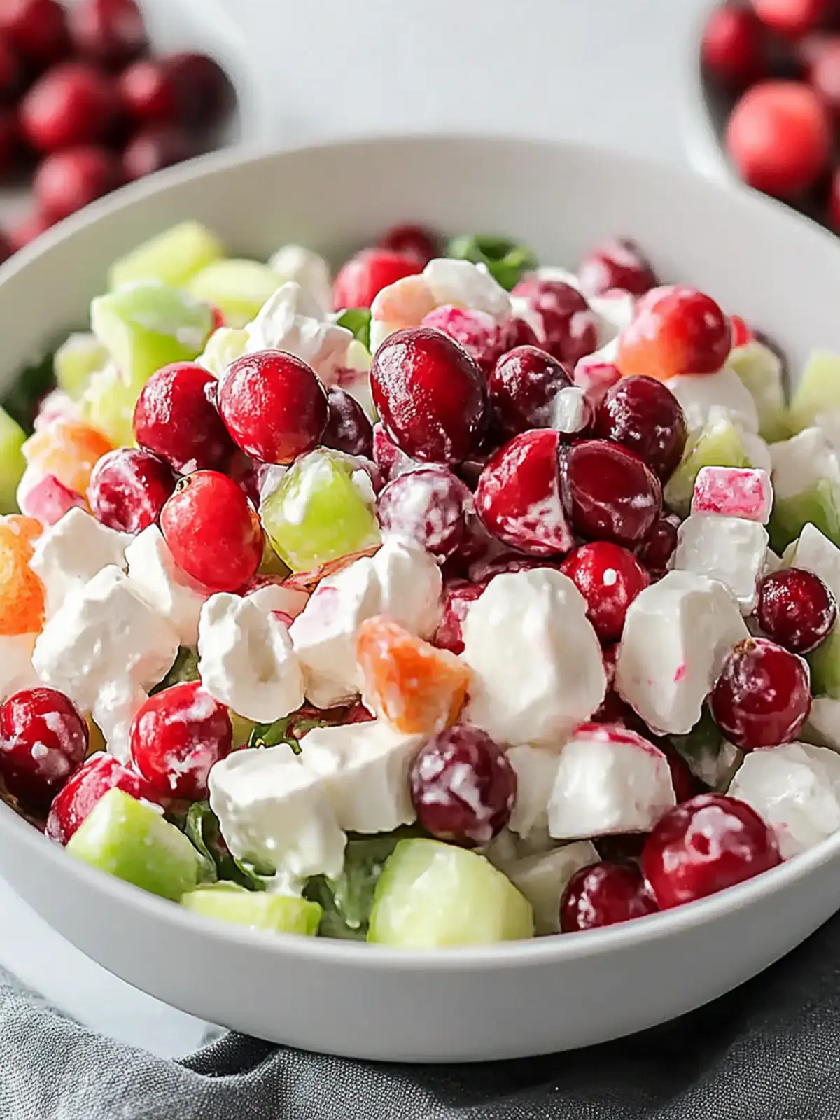 Delicious Cranberry Salad with Honeycrisp Apples and Yogurt Dressing 3 Cranberry Salad