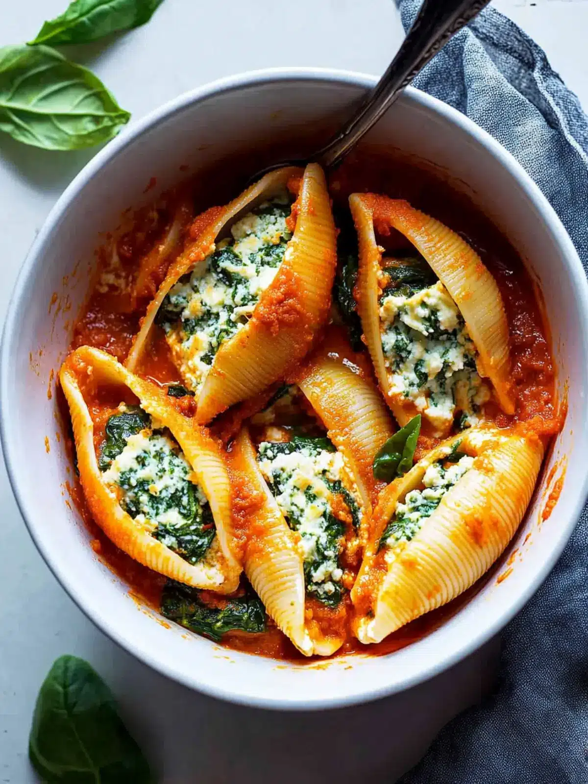 Spinach Ricotta Stuffed Shells in Creamy Basil Vodka Bliss 3 Spinach Ricotta Stuffed Shells