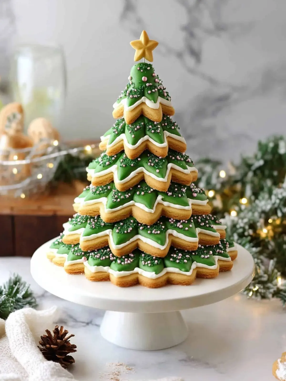Delicious Christmas Cookie Tree with Creamy Buttercream Frosting 2 Christmas Cookie Tree