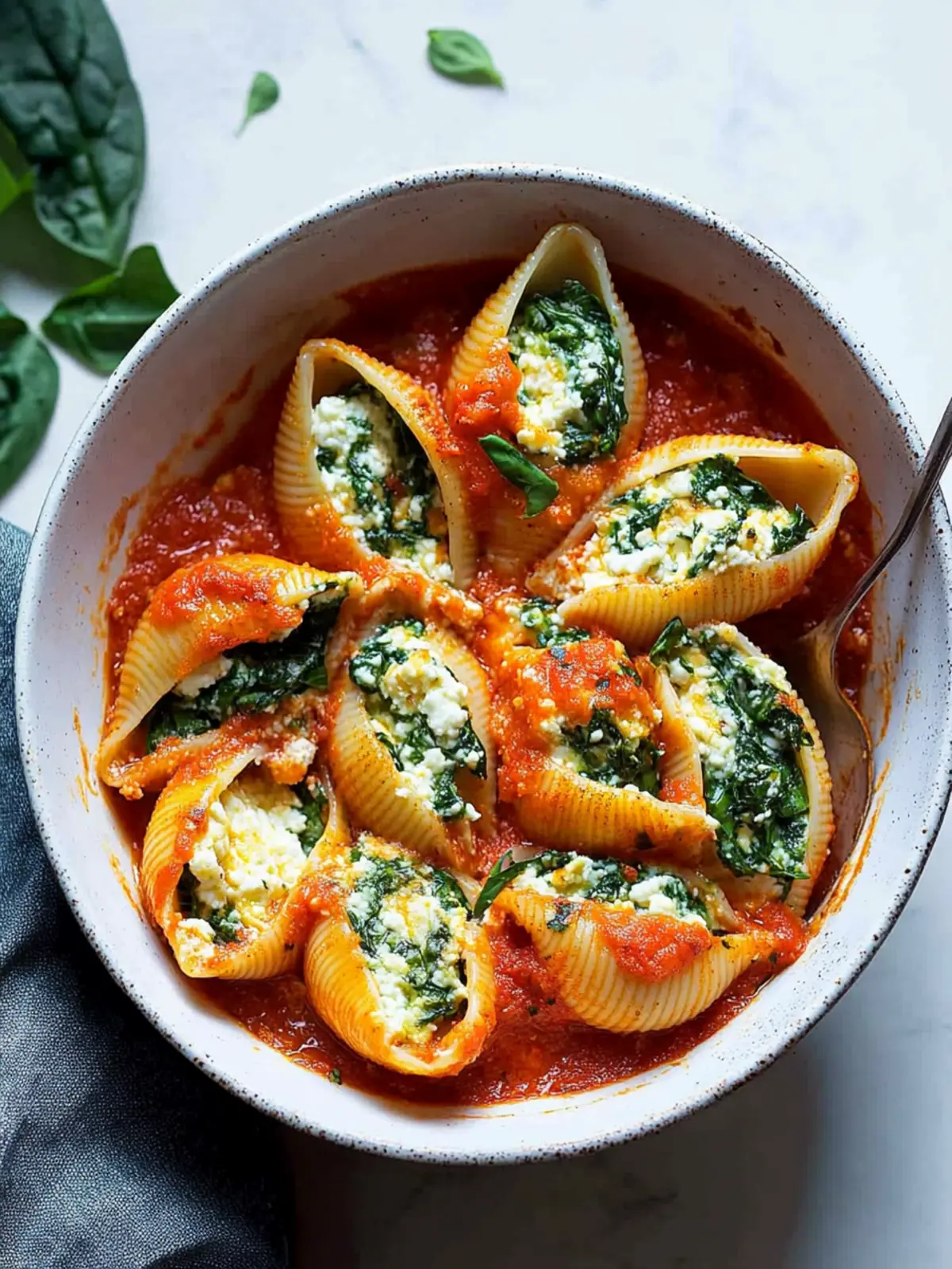 Spinach Ricotta Stuffed Shells in Creamy Basil Vodka Bliss 2 Spinach Ricotta Stuffed Shells