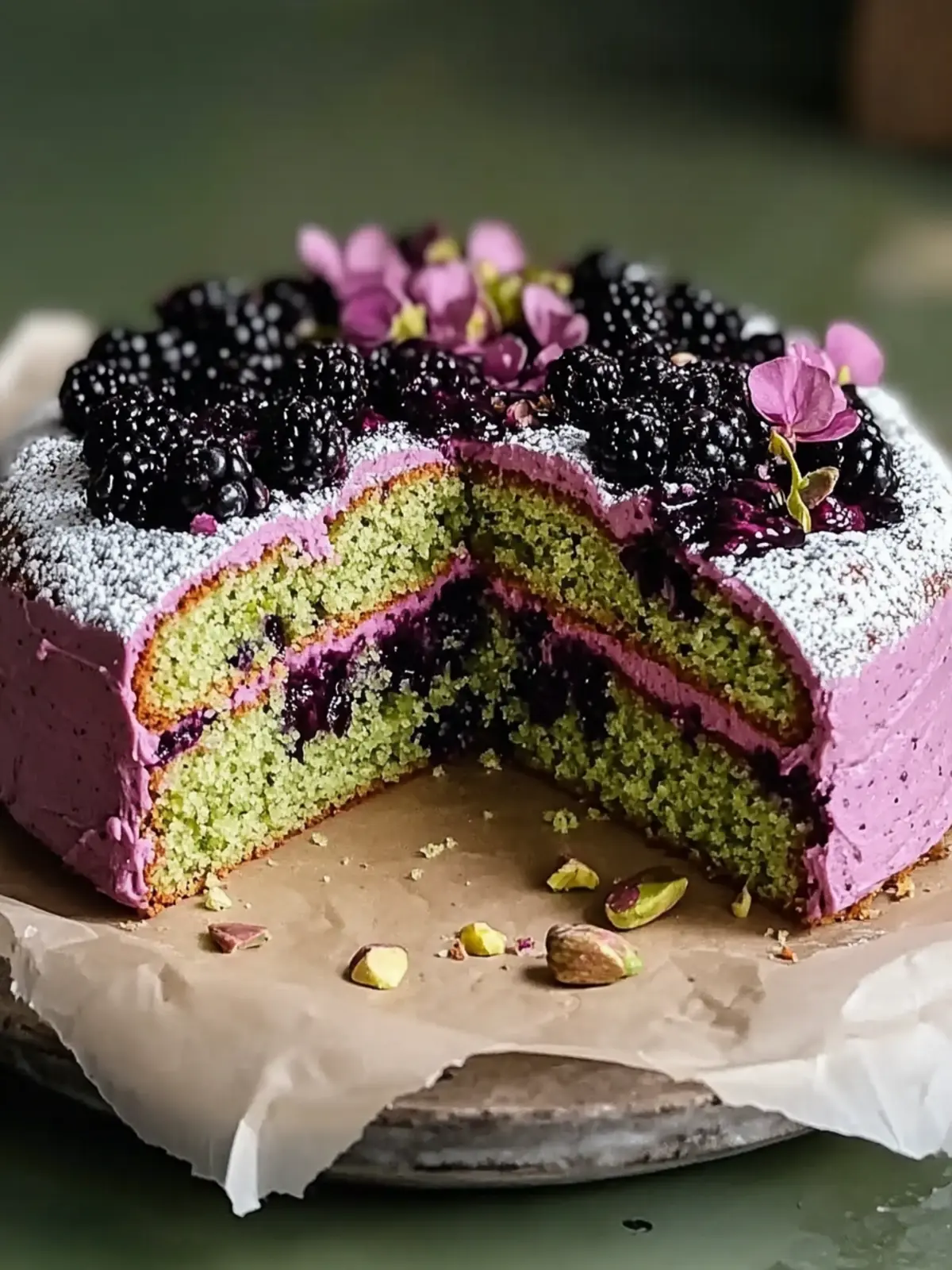 Moist Pistachio and Blackberry Olive Oil Cake to Impress 2 Pistachio and Blackberry Olive Oil Cake
