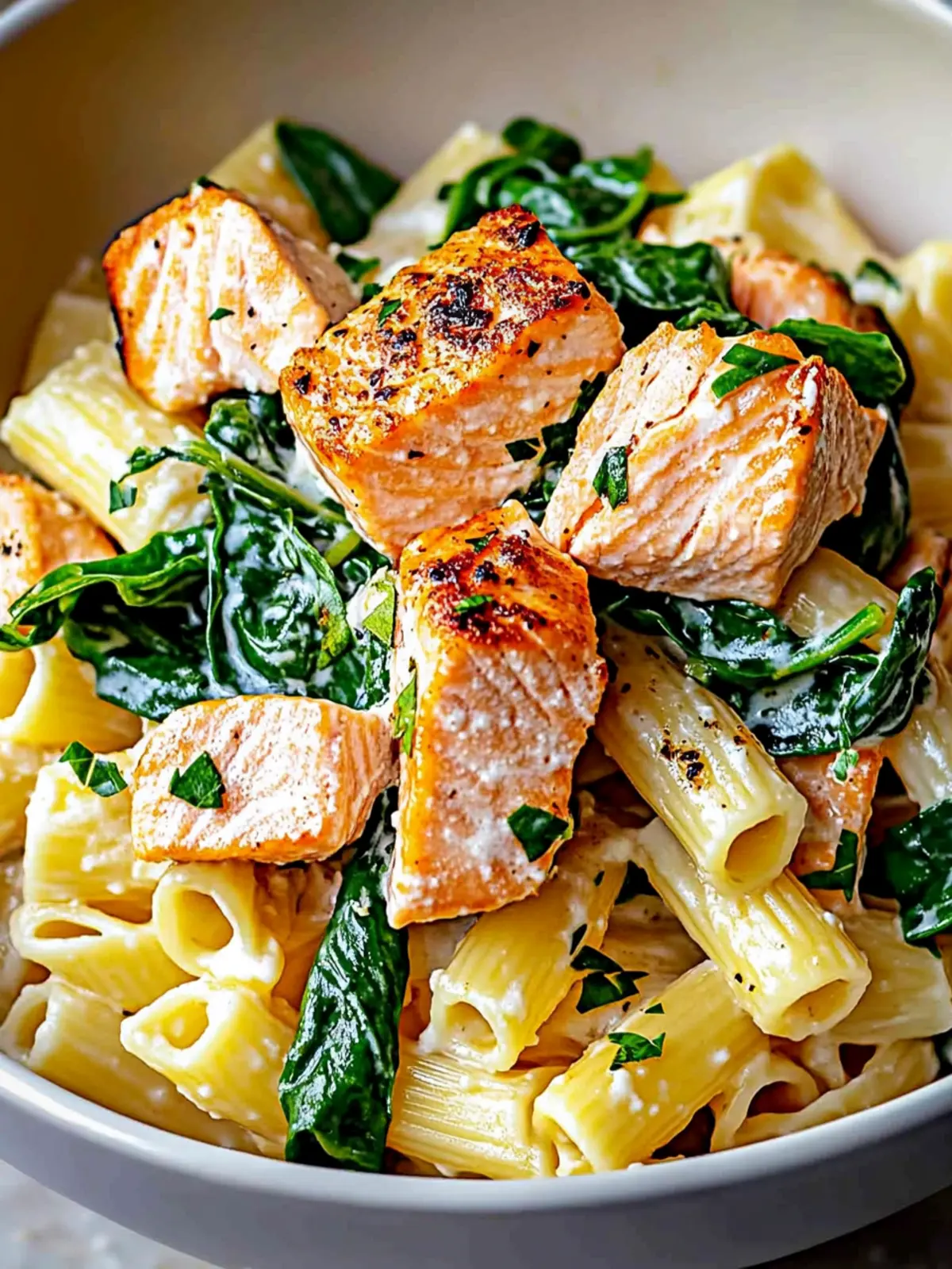 Delicious Salmon Spinach Pasta in Under 30 Minutes 3 Salmon Spinach Pasta