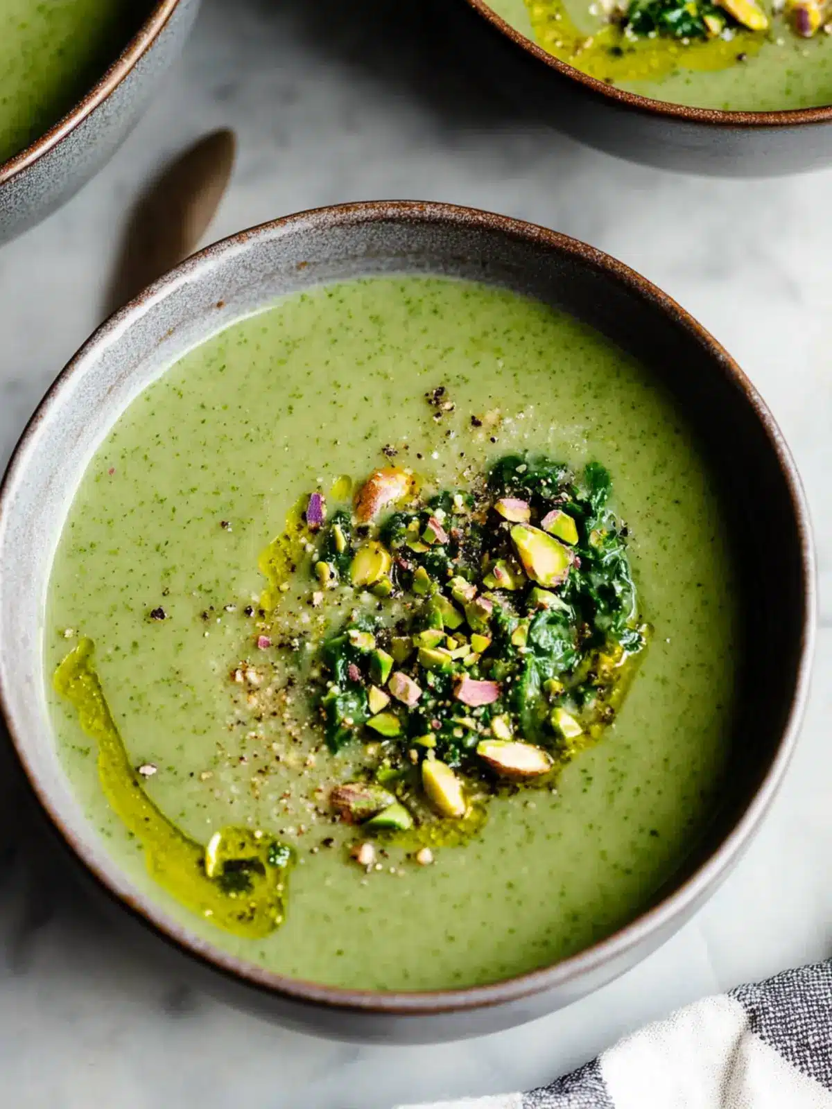 Spinach Potato Soup with Pistachio Gremolata for Summer Bliss 5 Spinach Potato Soup with Pistachio Gremolata