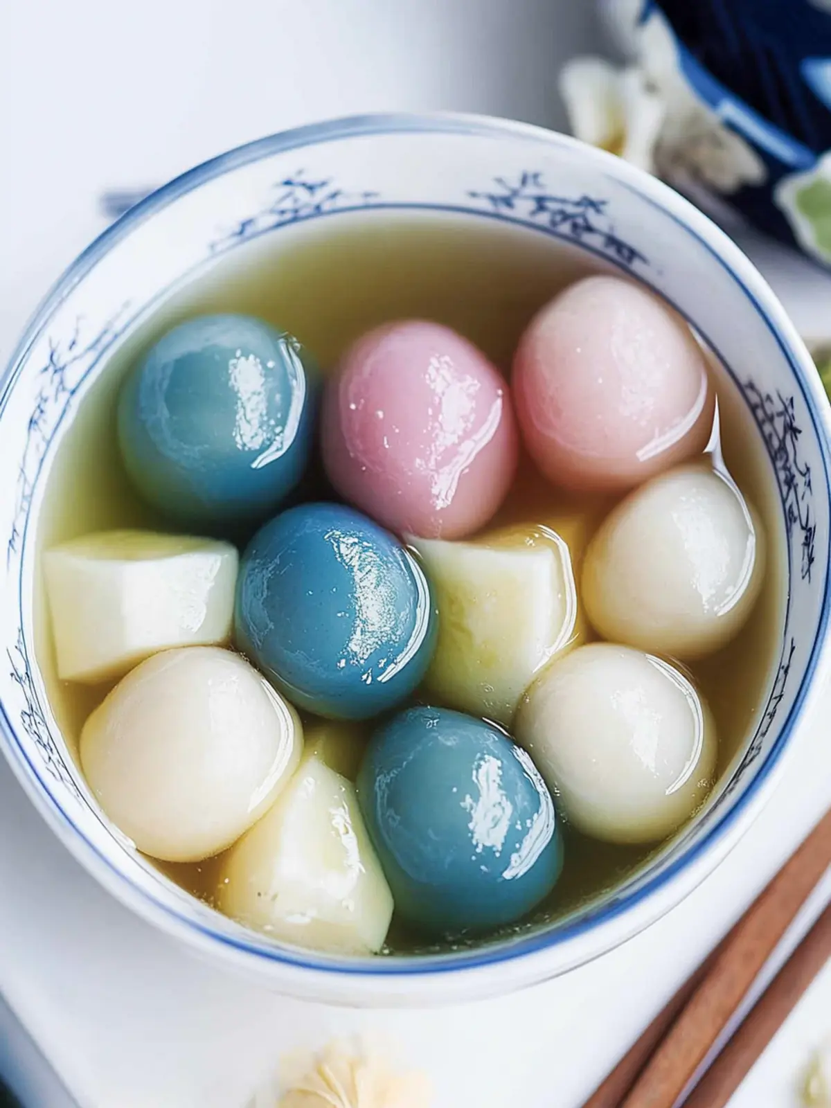 Delicious Glutinous Rice Balls (Tang Yuan) in Sweet Broth 4 Glutinous Rice Balls (Tang Yuan)