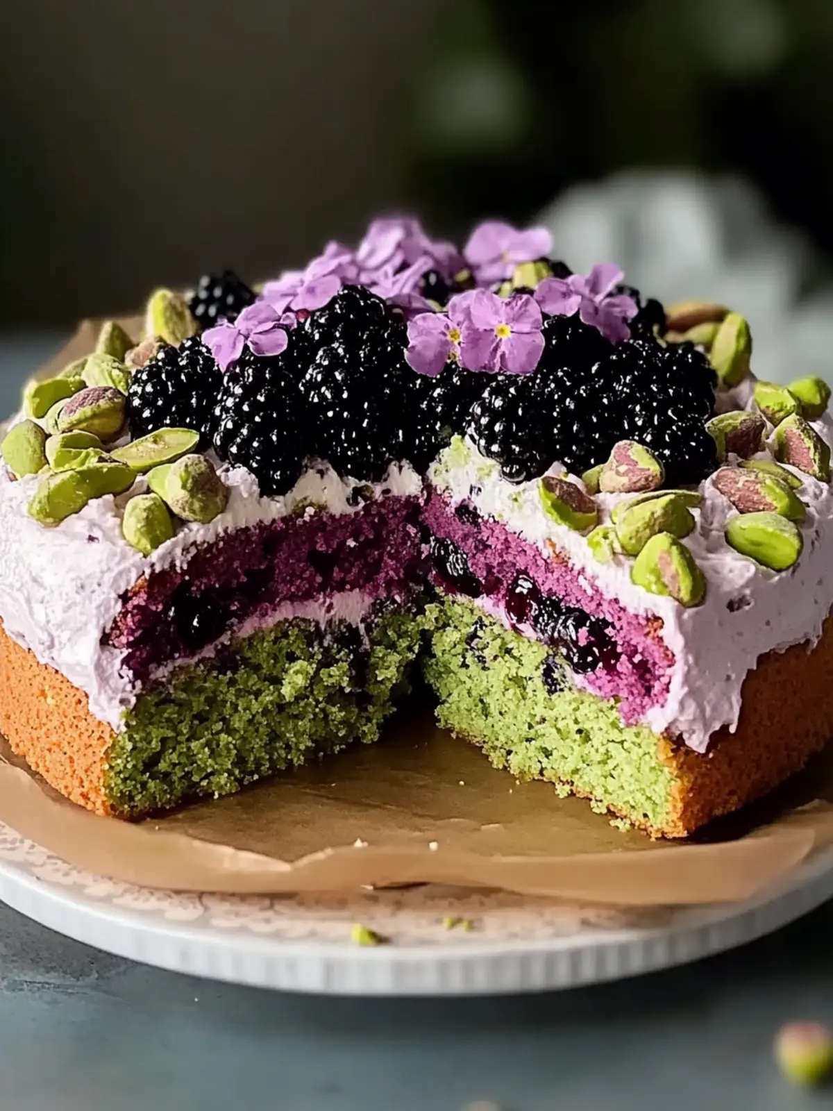 Moist Pistachio and Blackberry Olive Oil Cake to Impress 4 Pistachio and Blackberry Olive Oil Cake