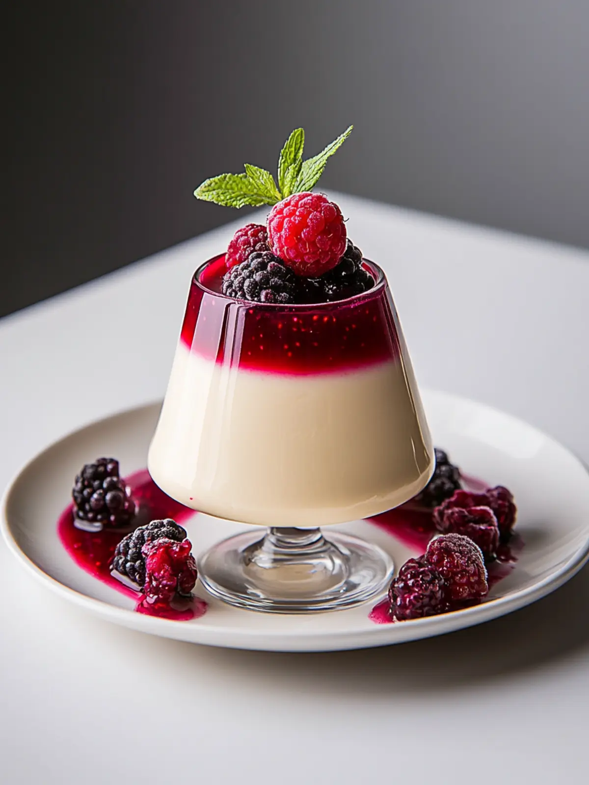 Decadent Vanilla Panna Cotta with Tempting Berry Sauce 2 Vanilla Panna Cotta with Berry Sauce