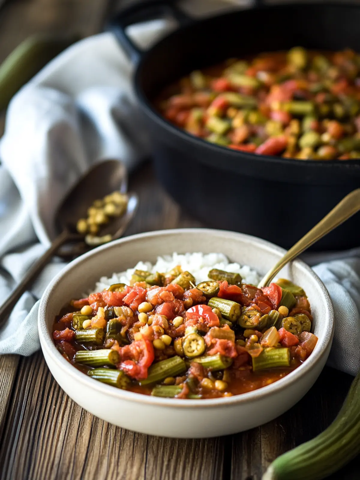 Savory Stewed Okra & Tomatoes with Chicken Sausage Delight 4 Stewed Okra & Tomatoes