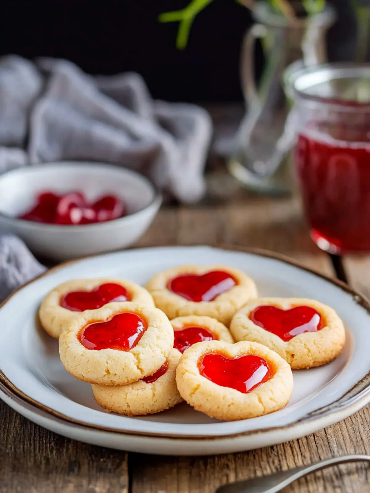 Heart Thumbprint Cookies That Melt in Your Mouth! 3 Heart Thumbprint Cookies