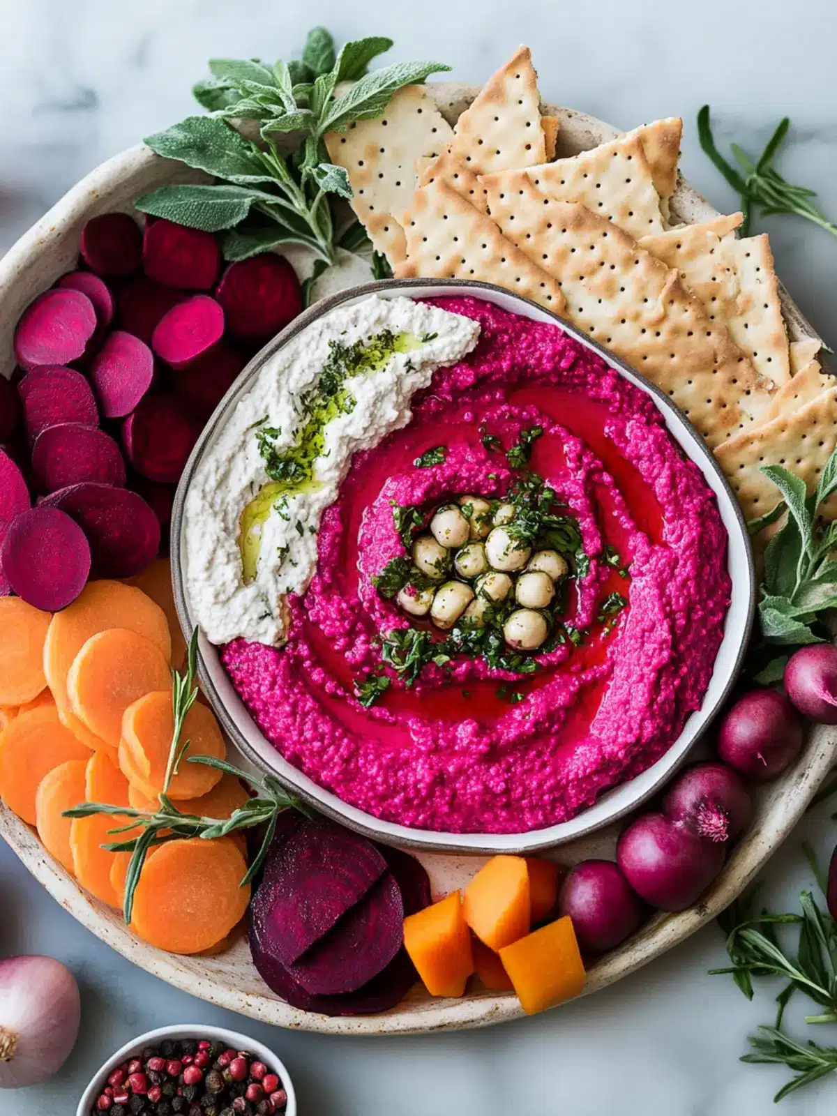 Brighten Your Table with a Beet Hummus Platter Delight 3 Beet Hummus Platter