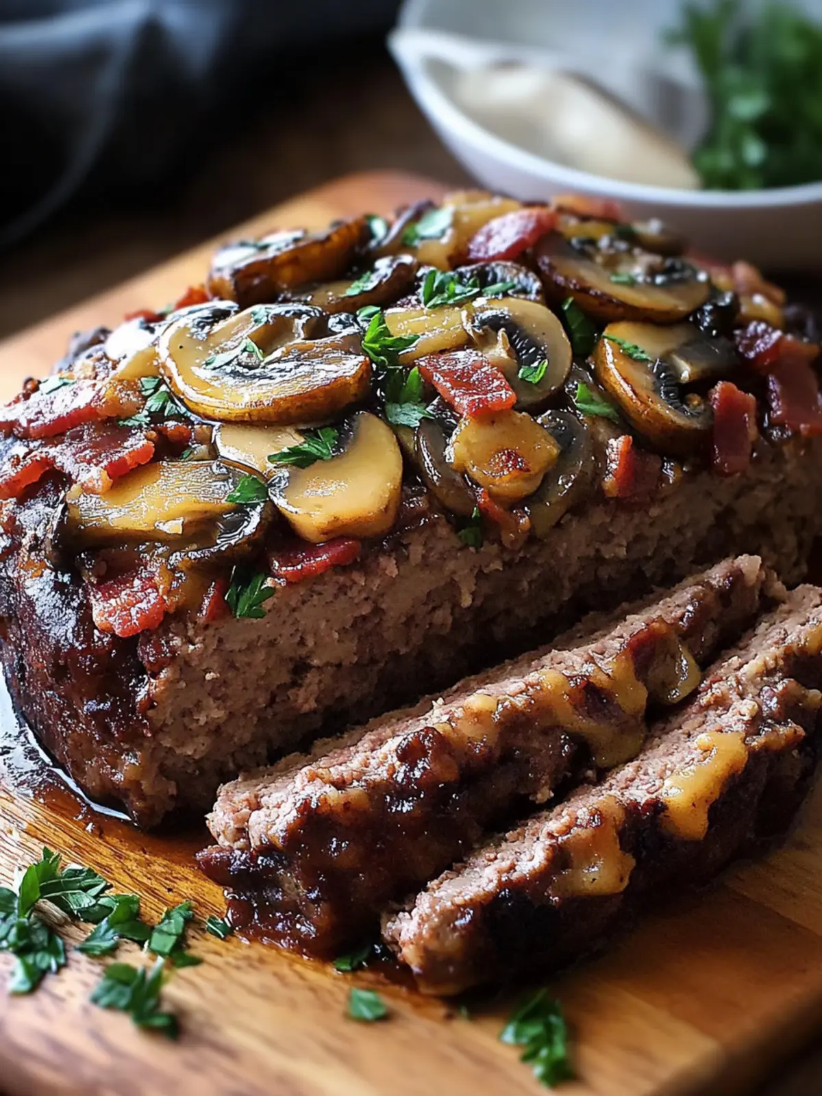 Savory Swiss Bacon Mushroom Meatloaf to Elevate Dinner Time 2 Swiss Bacon Mushroom Meatloaf