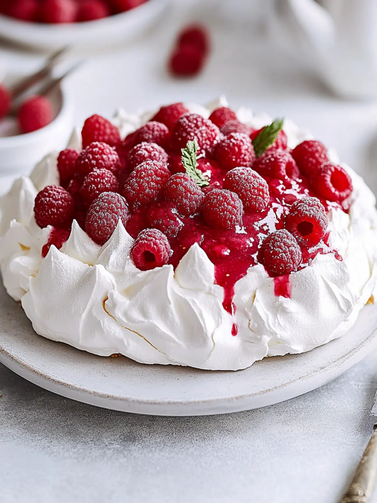 Heavenly Raspberry Pavlova with Swiss Meringue Delight 5 Raspberry Pavlova with Swiss Meringue