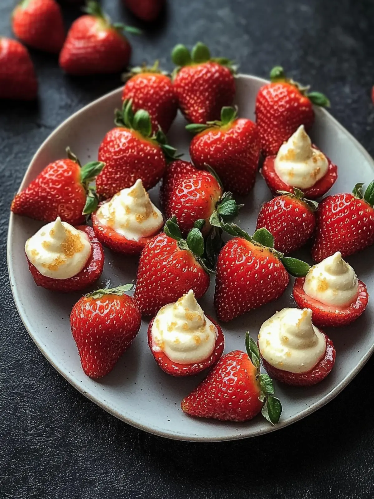 Decadent Deviled Strawberries: Cheesecake Bliss in Every Bite 4 Deviled Strawberries