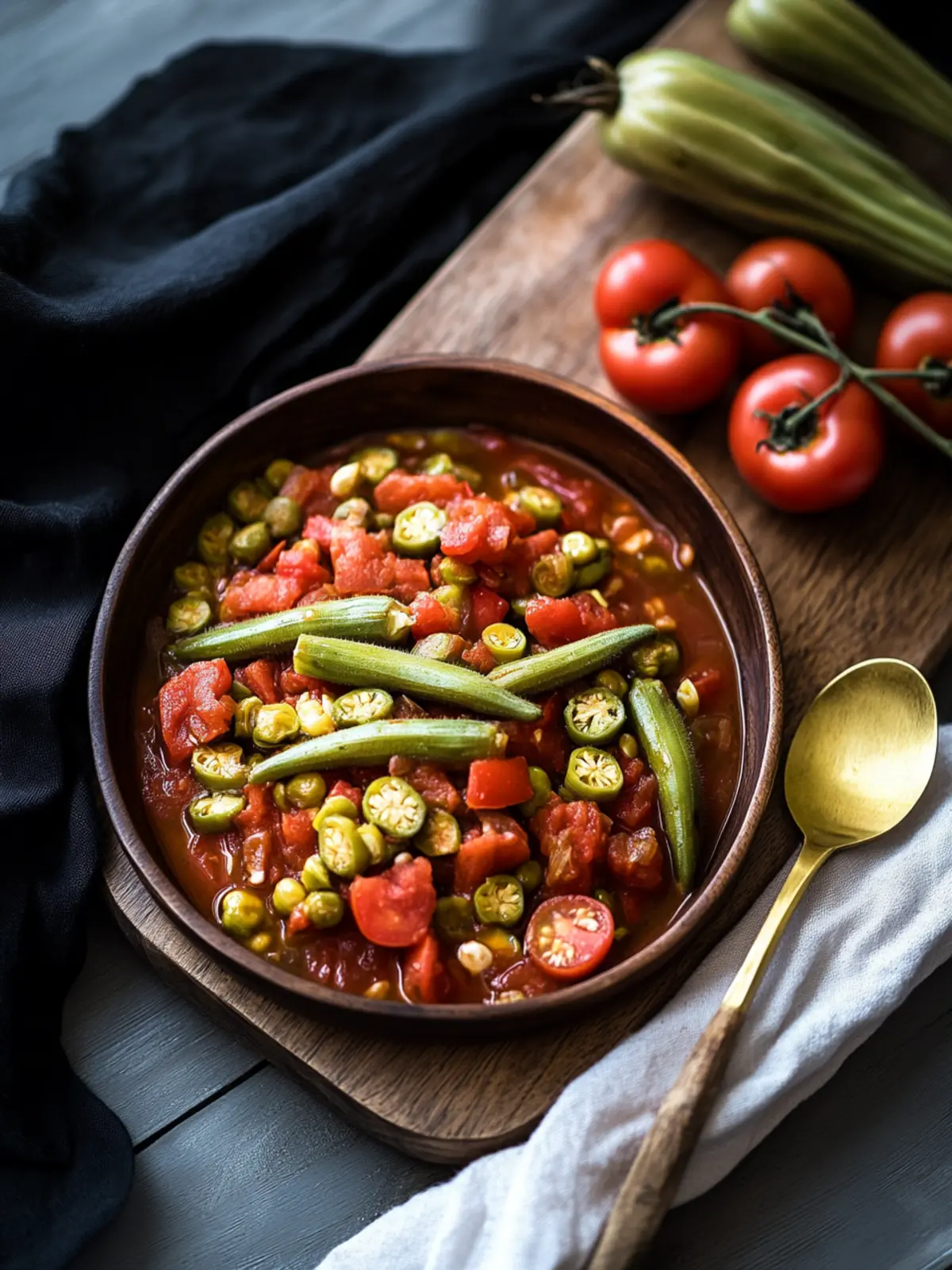 Savory Stewed Okra & Tomatoes with Chicken Sausage Delight 3 Stewed Okra & Tomatoes